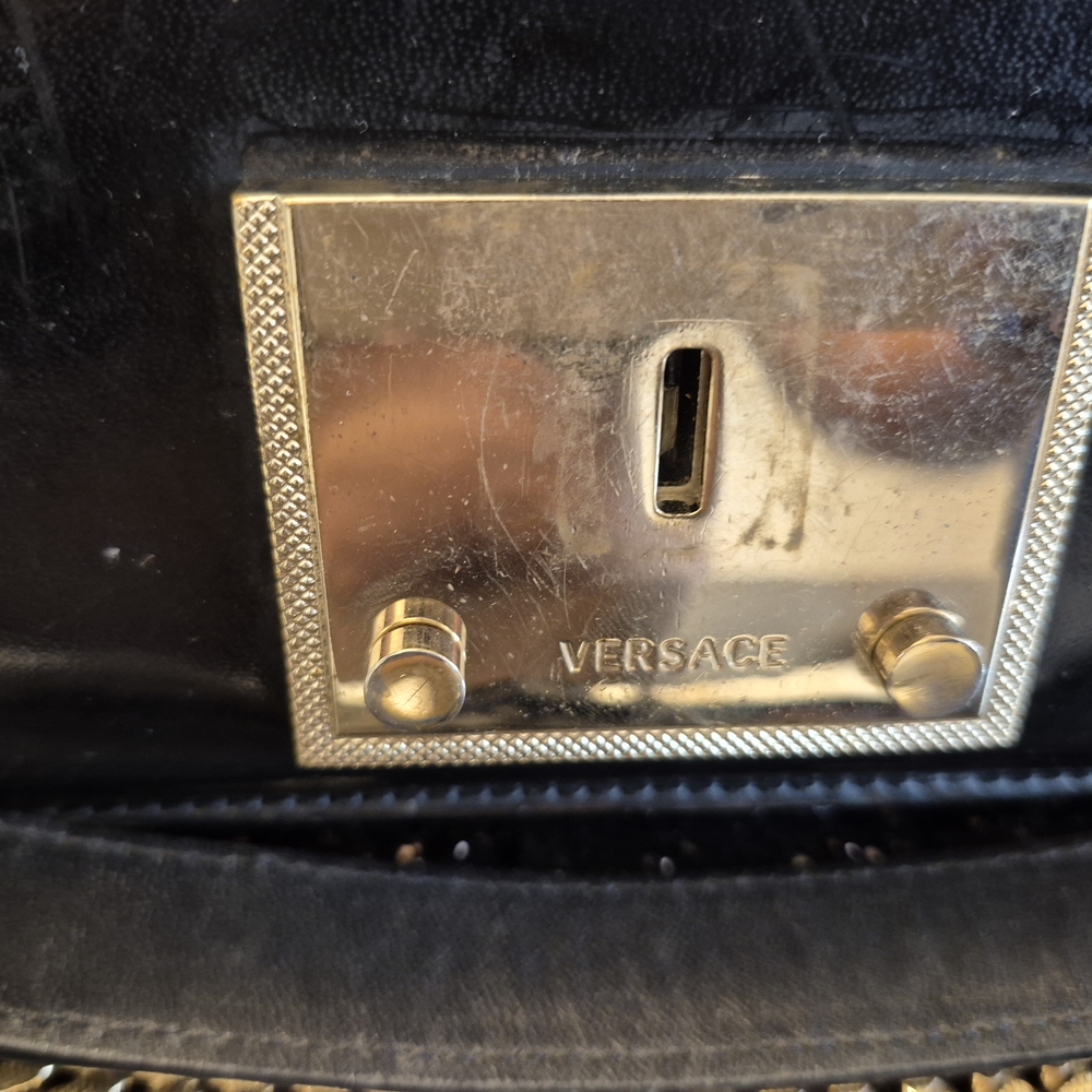 Versace Black and Gold Handbag
